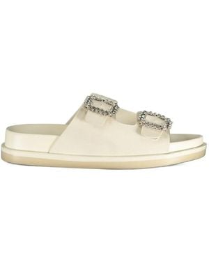 Laura Biagiotti Sandales À Ornements En Cristal - White