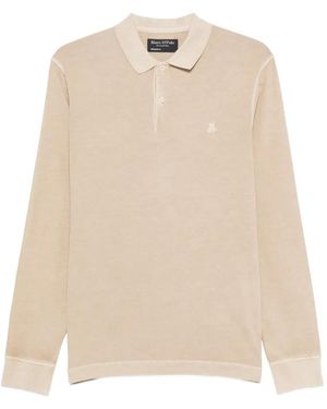 Marc O' Polo Long-Sleeves Polo Shirt - Natural