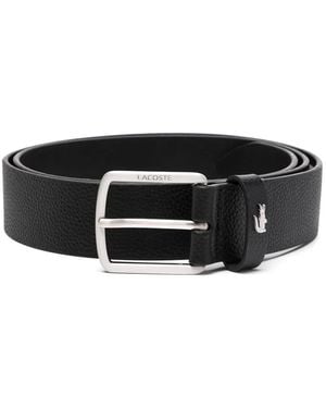 Lacoste Grained Leather Belt - Black