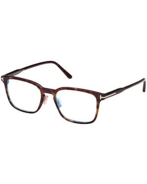 Tom Ford Eckige Brille Mit T-Logo - Weiß