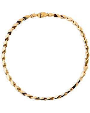 Burberry Hollow Cuban Chain Necklace - Metallic
