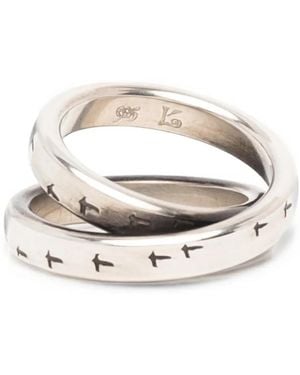 Werkstatt:münchen Bird Fight Cross Rings - White