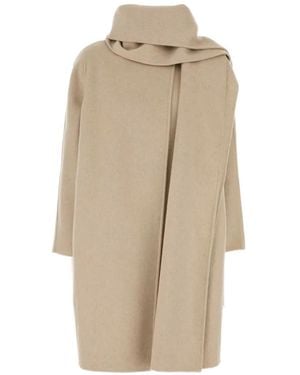 Calvin Klein Scarf-Detail Coat - Natural