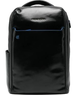Piquadro Leather top-handle backpack - Schwarz