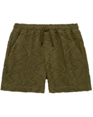 Oas Jacquard-Knit Drawstring Shorts - Green