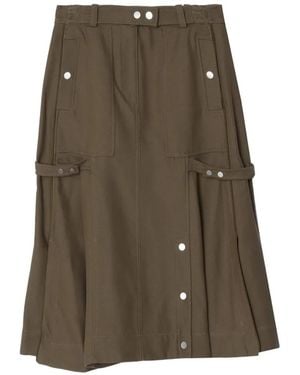 3.1 Phillip Lim Godet Utility Midi Skirt - Green