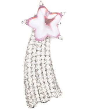 YVMIN Star Embellished Earrings - White