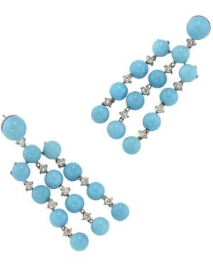 Irene Neuwirth 18Kt Weißgoldohrstecker Mit Türkis - Blau