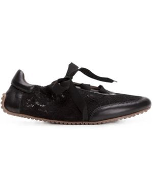 Odissi Cass Lace-Panel Sneakers - Black