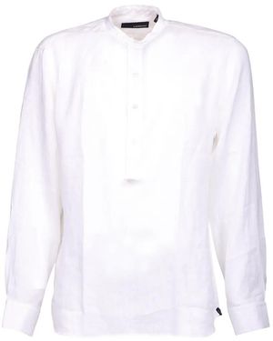 Lardini Band-Collar Shirt - White