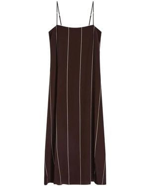 Bondi Born Orta Striped Silk Maxi Dress - Brown