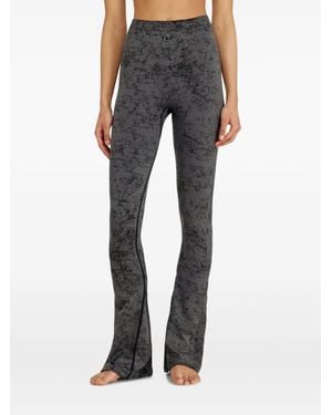 DIESEL Flared Leggings With Utilitarian Print - Grey