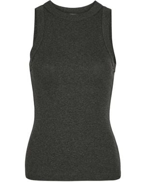 Agolde Leigh Ribbed-Knit Tank Top - Green