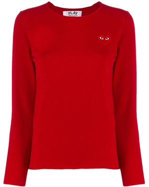 COMME DES GARÇONS PLAY Heart-Appliqué Jumper - Red