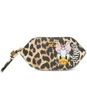Ganni X Disney Leopard-Print Wallet - Metallic