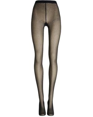 Wolford Shimmer-Effect Net Tights - Grey