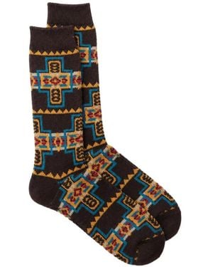 Anonymous Ism Geometric-Pattern Socks - Black