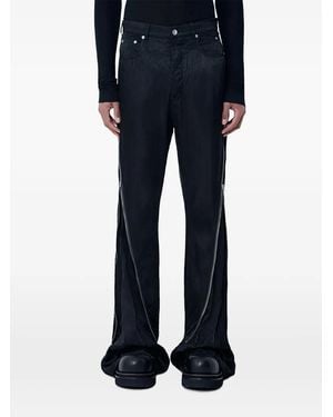 Rick Owens Crinkled Side-Zip Trousers - Blue