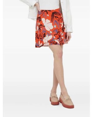 Paul Smith Ruffled Floral Mini Skirt - Red
