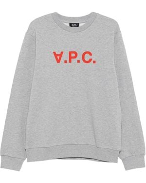 A.P.C. Sweatshirt Mit Logo-Stickerei - Grau