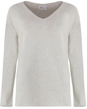 THE (Alphabet) V-Neck Jumper - Grey
