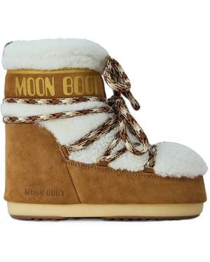 Moon Boot Icon Low Shearling Boots - Natural