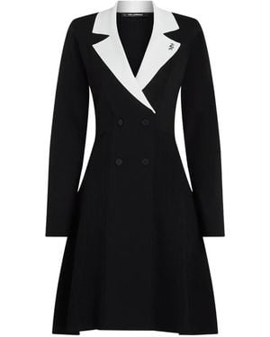 KARL LAGERFELD Double Breasted Jacket Dress in Black | Lyst