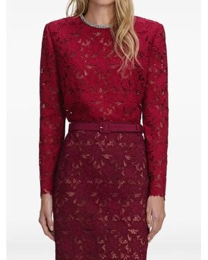 Self-Portrait Lace Midi Dress - Red