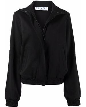 Off-White c/o Virgil Abloh Logo-Tape Track Jacket - Black