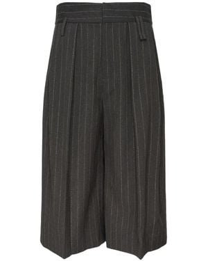 Simone Rocha Pinstripe Pleated Shorts - Gray