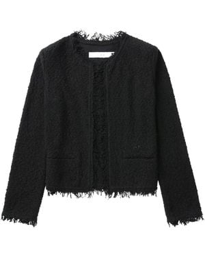 IRO Shavani Frayed Tweed Jacket - Black