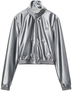 Alexander Wang Shrunken Zip-Up Jacket - Metallic