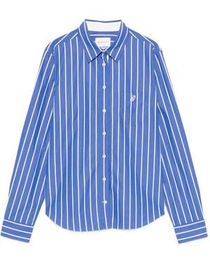 GANT Chemise Rayée À Manches Longues - Blue