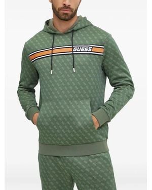Guess Hoodie Met Logostreep - Groen