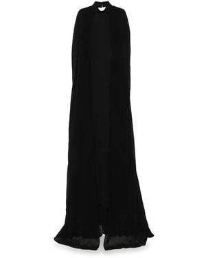 Nissa Rückenfreies Abendkleid im Cape-Stil - Schwarz