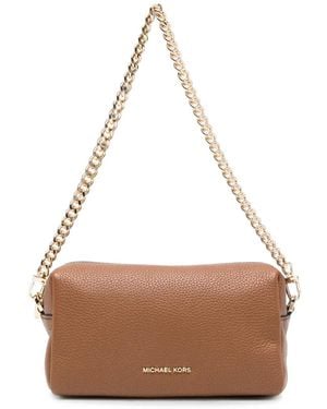 Michael Kors Small Bryant Logo-Plaque Pebbled'Leather Mini Bag - Brown