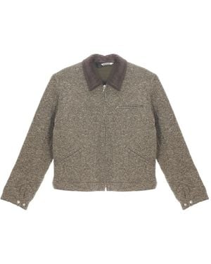 AURALEE Tweed Zip Blouson - Gray