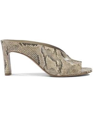 Roberto Del Carlo Metis Snakeskin-Effect Open-Toe Sandals - Metallic