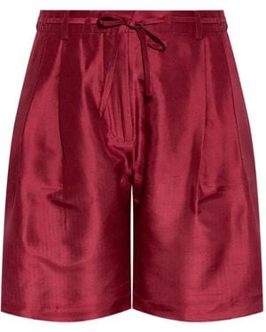 Munthe Satin Pleated Shorts - Red