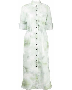 Ganni Hemdkleid Mit Print - Weiß