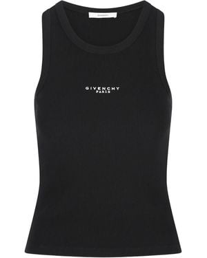 Givenchy Logo Cotton Tank Top - Black