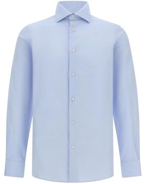 BOGGI Windsor-Collar Cotton Shirt - Blue