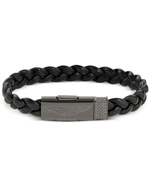 Aston Martin Geflochtenes Lederarmband - Schwarz
