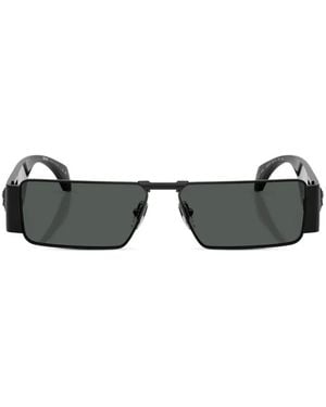 Versace Medusa-Plaque Rectangle-Frame Sunglasses - Black