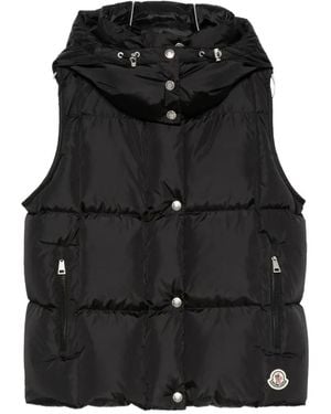 Moncler Quilted Hooded Gilet - Black