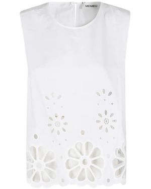MEIMEIJ Broderie-Anglaise Sleeveless Blouse - White