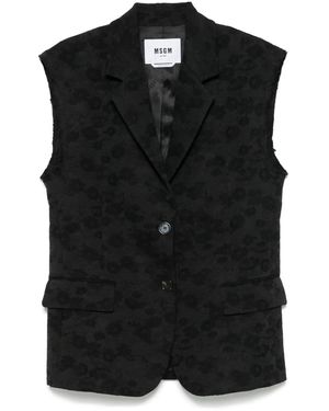 MSGM Blazer A Fiori - Nero