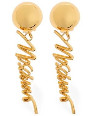Moschino Orecchini A Clip Con Logo - Metallizzato