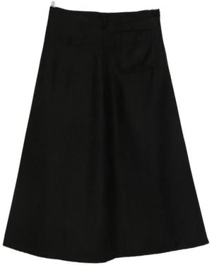 Susanne Bommer Patch-Pocket Midi A-Line Skirt - Black