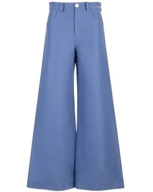 Marni Logo-Embroidered Trousers - Blue